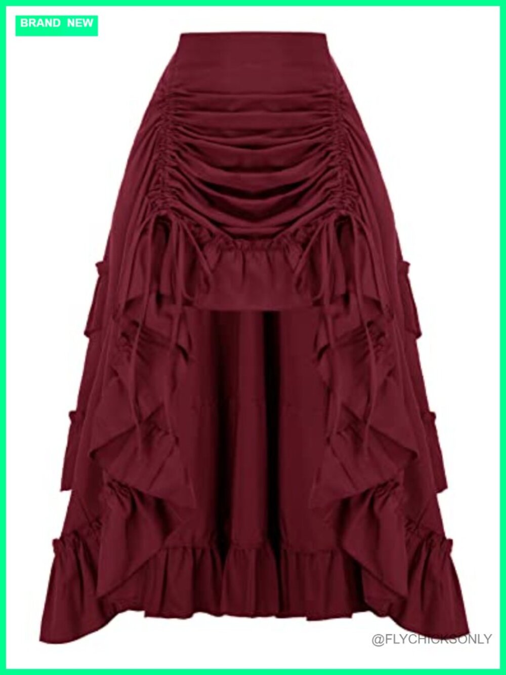 Renaissance Pirate High-Low Ruffle Skirt Gothic Steampunk Cosplay